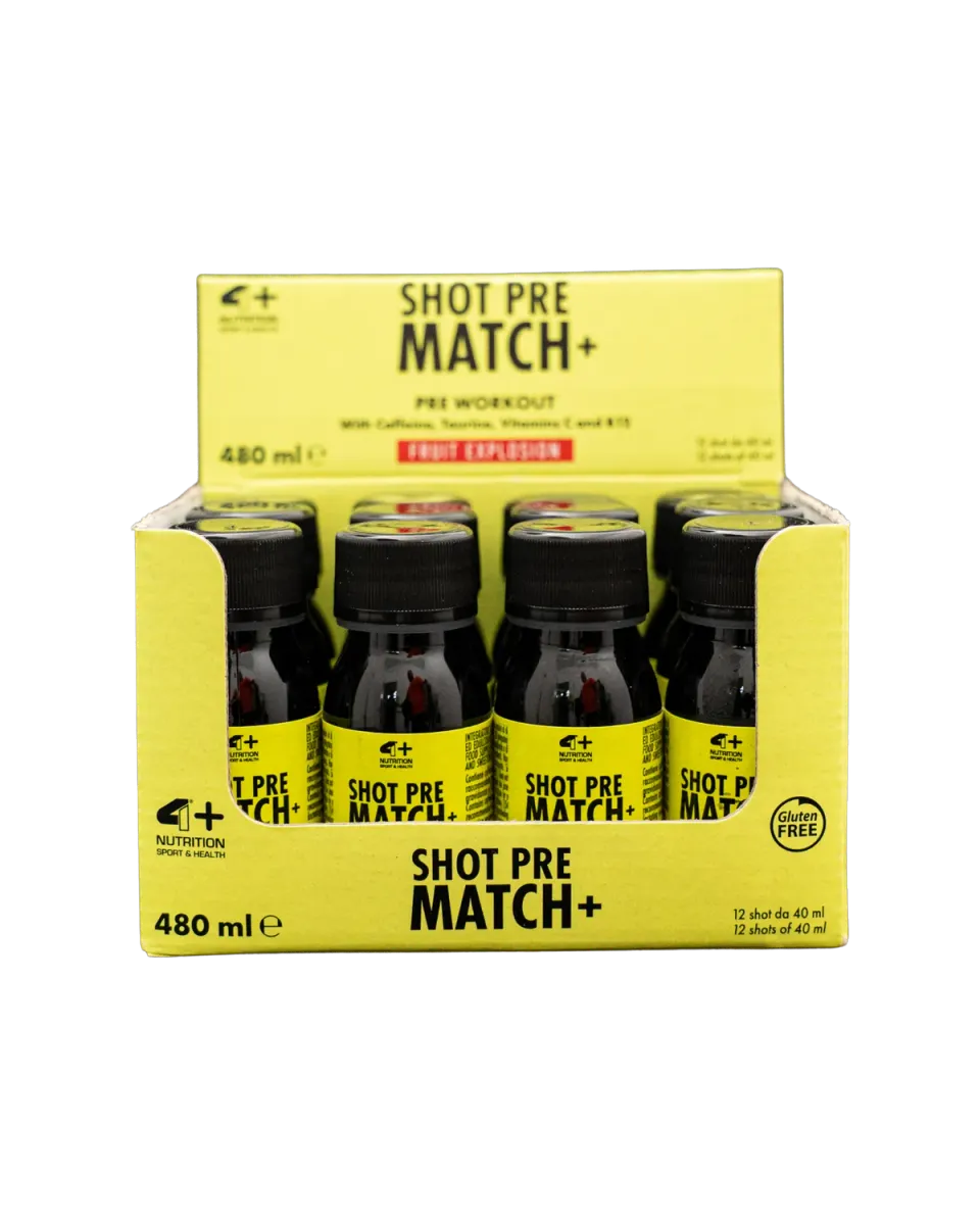 4 Plus Nutrition Shot Pre Match+ shot pre workout box 12 fruit
