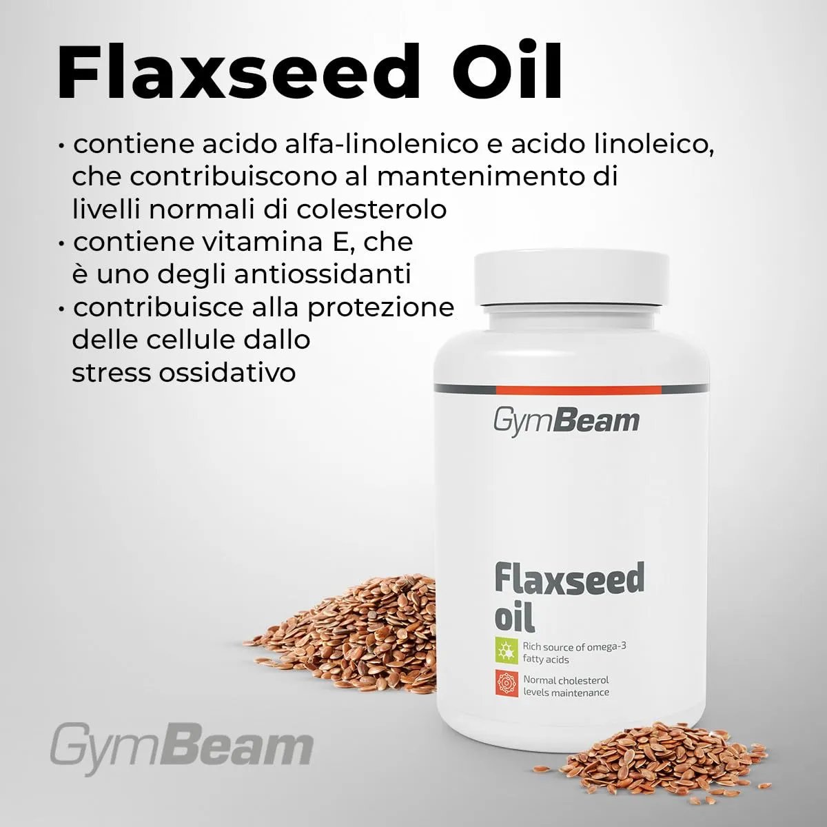 GymBeam Olio Semi di Lino capsule 2000 mg omega 3-6-9