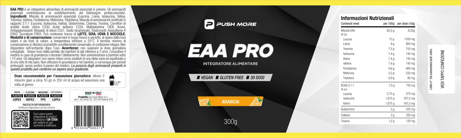 Push More RIV EAA Pro aminoacidi 300 g arancia