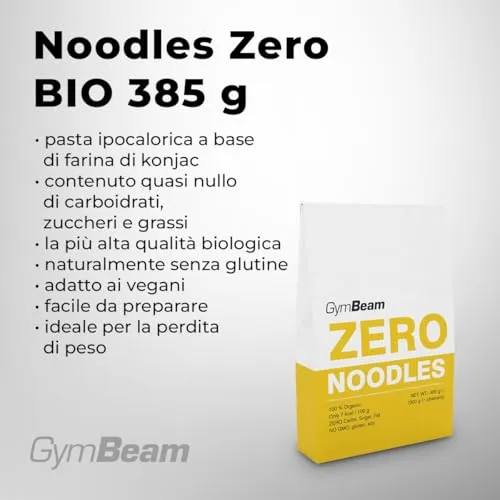 GymBeam Noodles Zero BIO pasta konjac 385 g ipocalorica