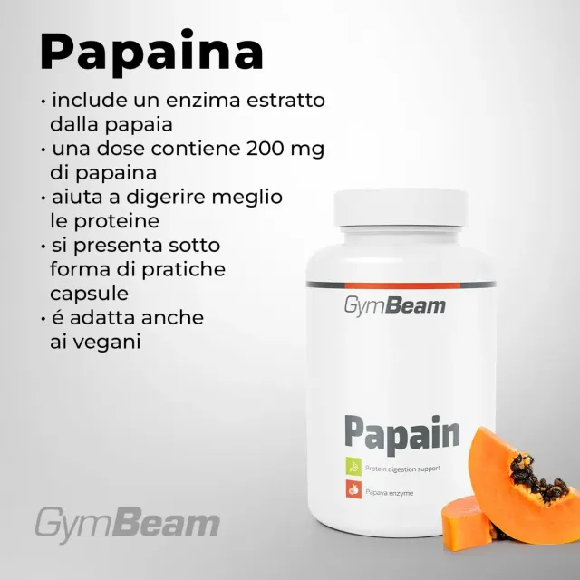 GymBeam Papaina 200 mg capsule 90 cps digestione proteine