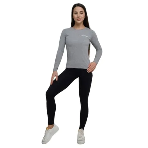 GymBeam T-Shirt Donna Maniche Lunghe L Grey cotone