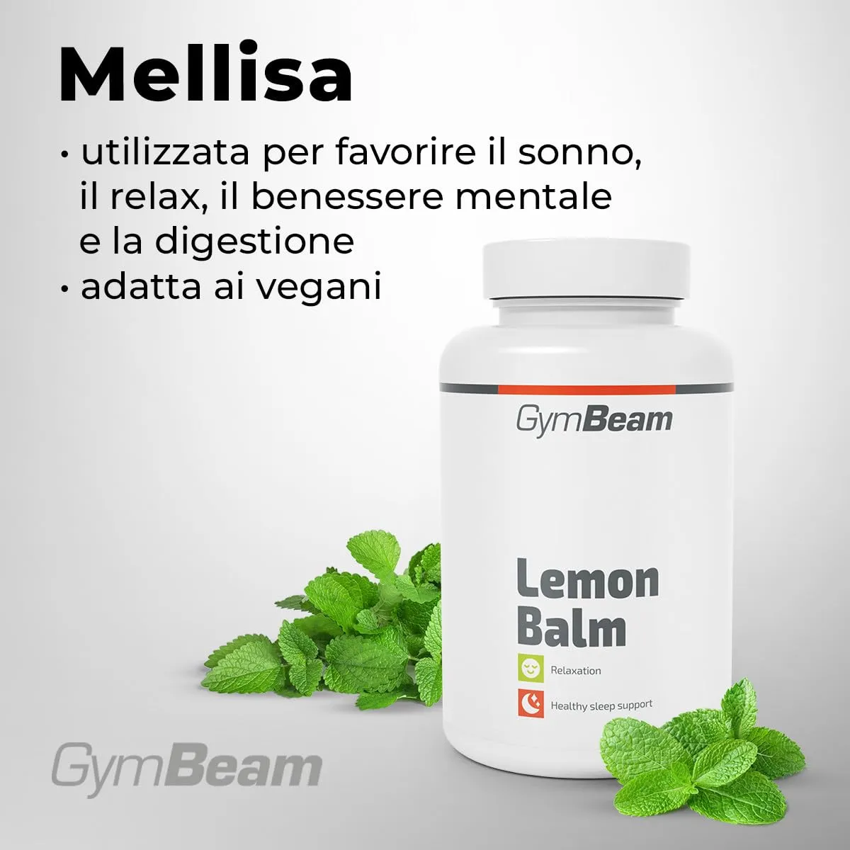GymBeam Melissa 90 cps 1000 mg relax sonno vegano