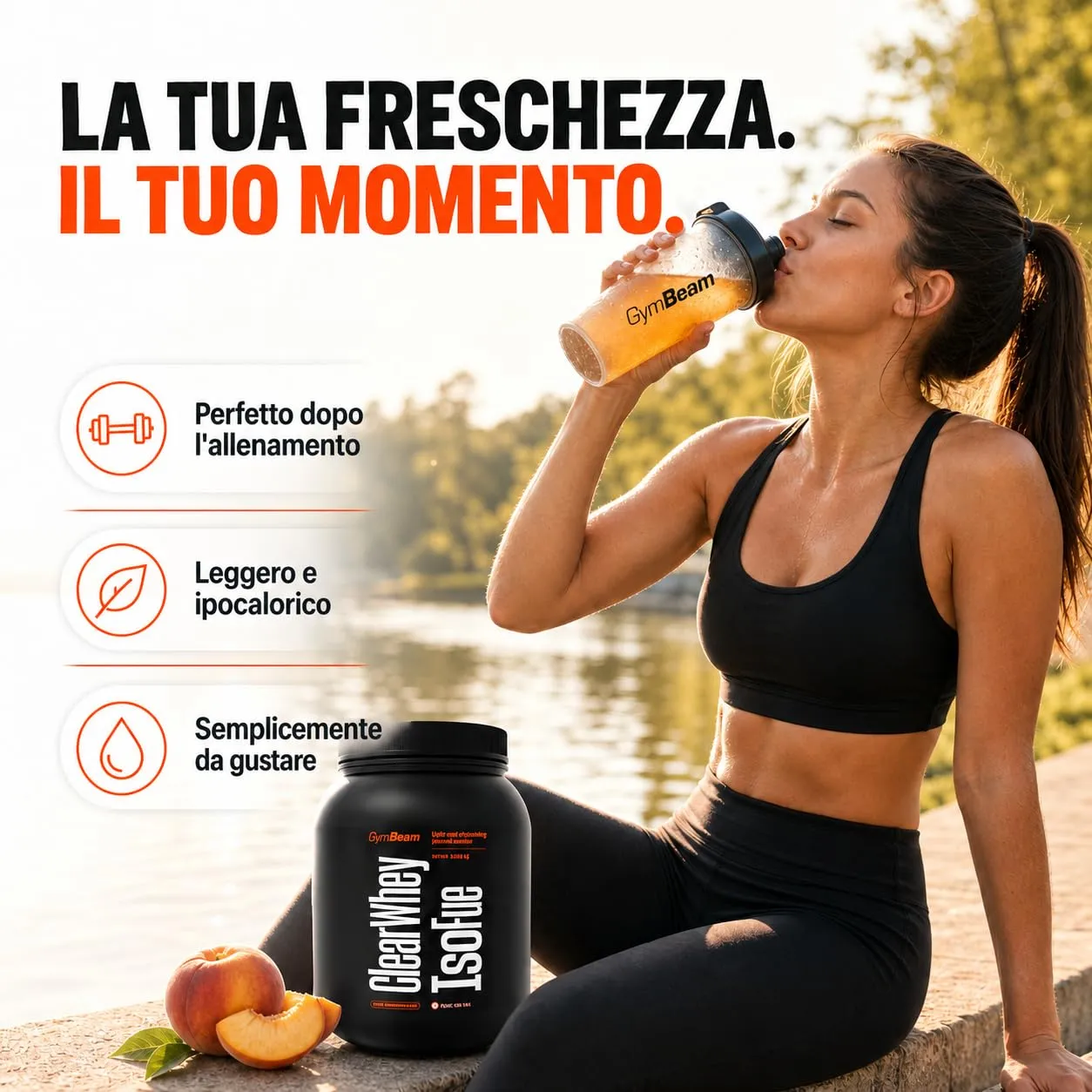 GymBeam Clear Whey proteine isolate 1000 g cocomero