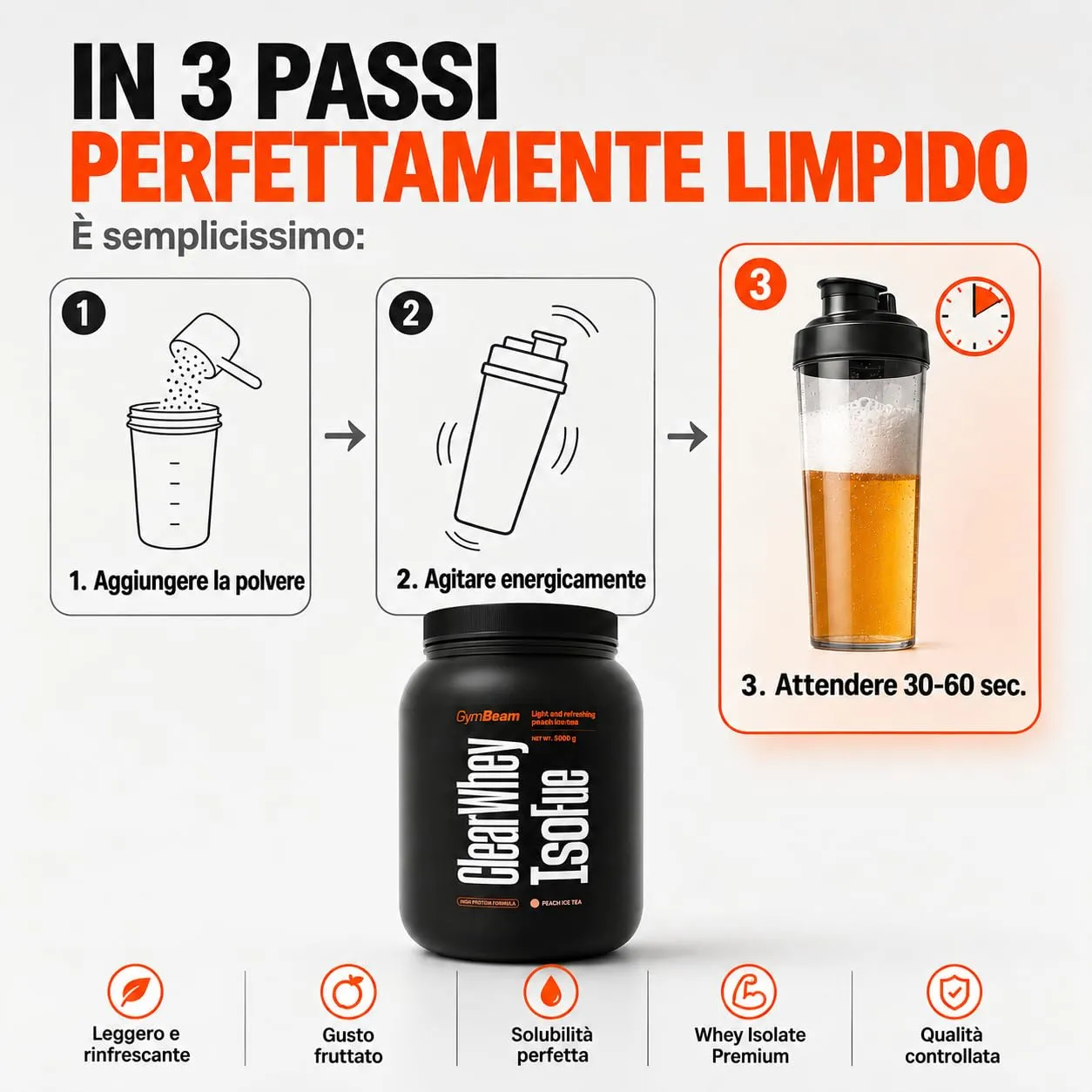 GymBeam Clear Whey proteine isolate 1000 g cocomero