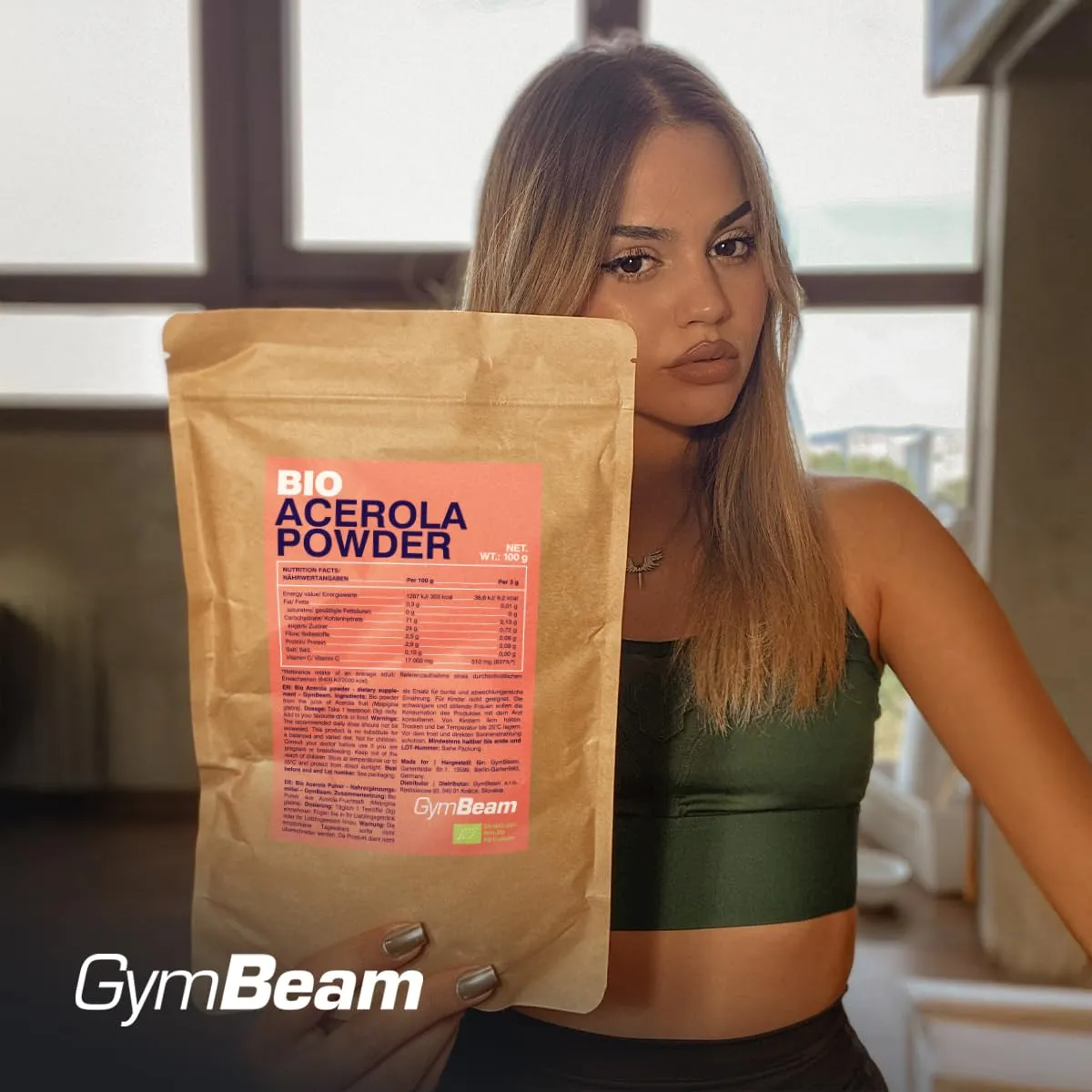 GymBeam Acerola BIO Polvere 100g Vitamina C Naturale