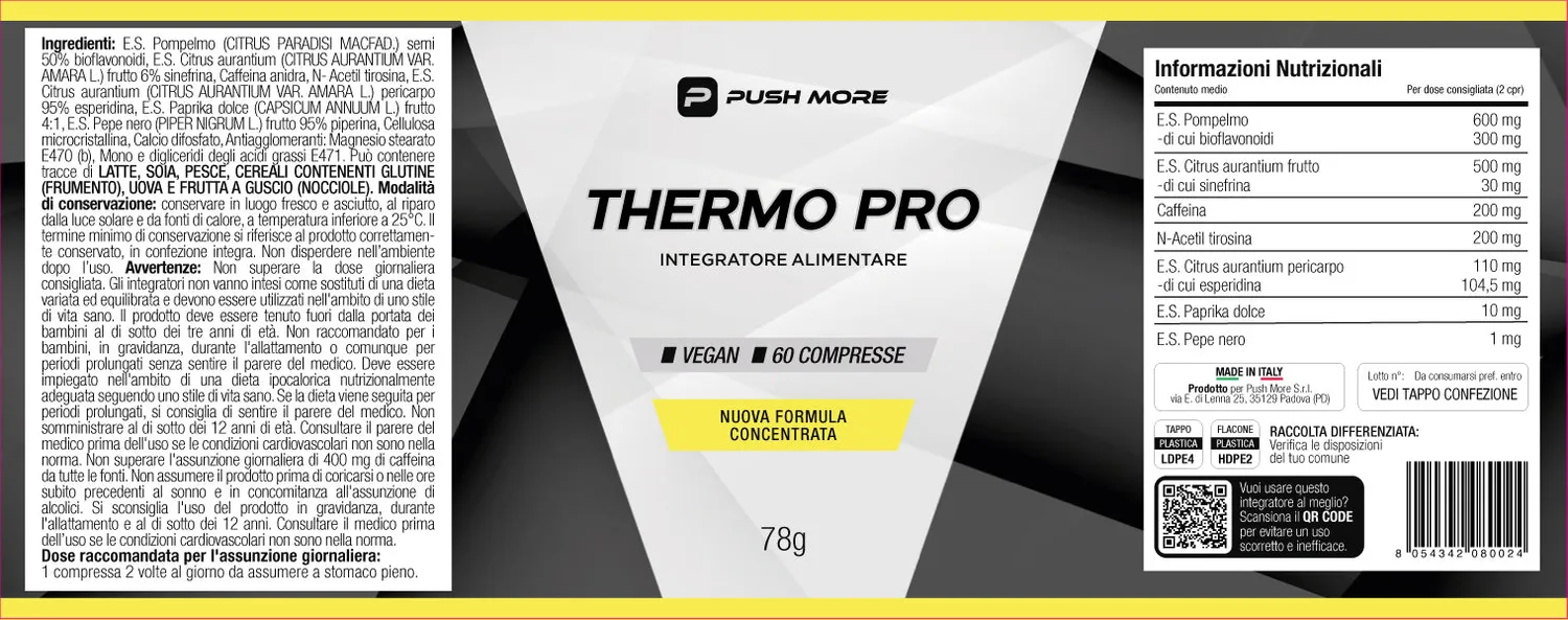 Push More Thermo termogenico 60 compresse guaranà