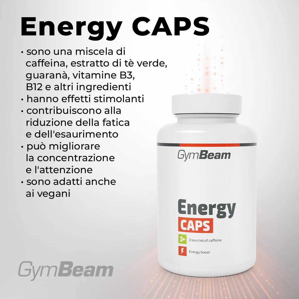 GymBeam Energy CAPS capsule energetiche 60 cps caffeina