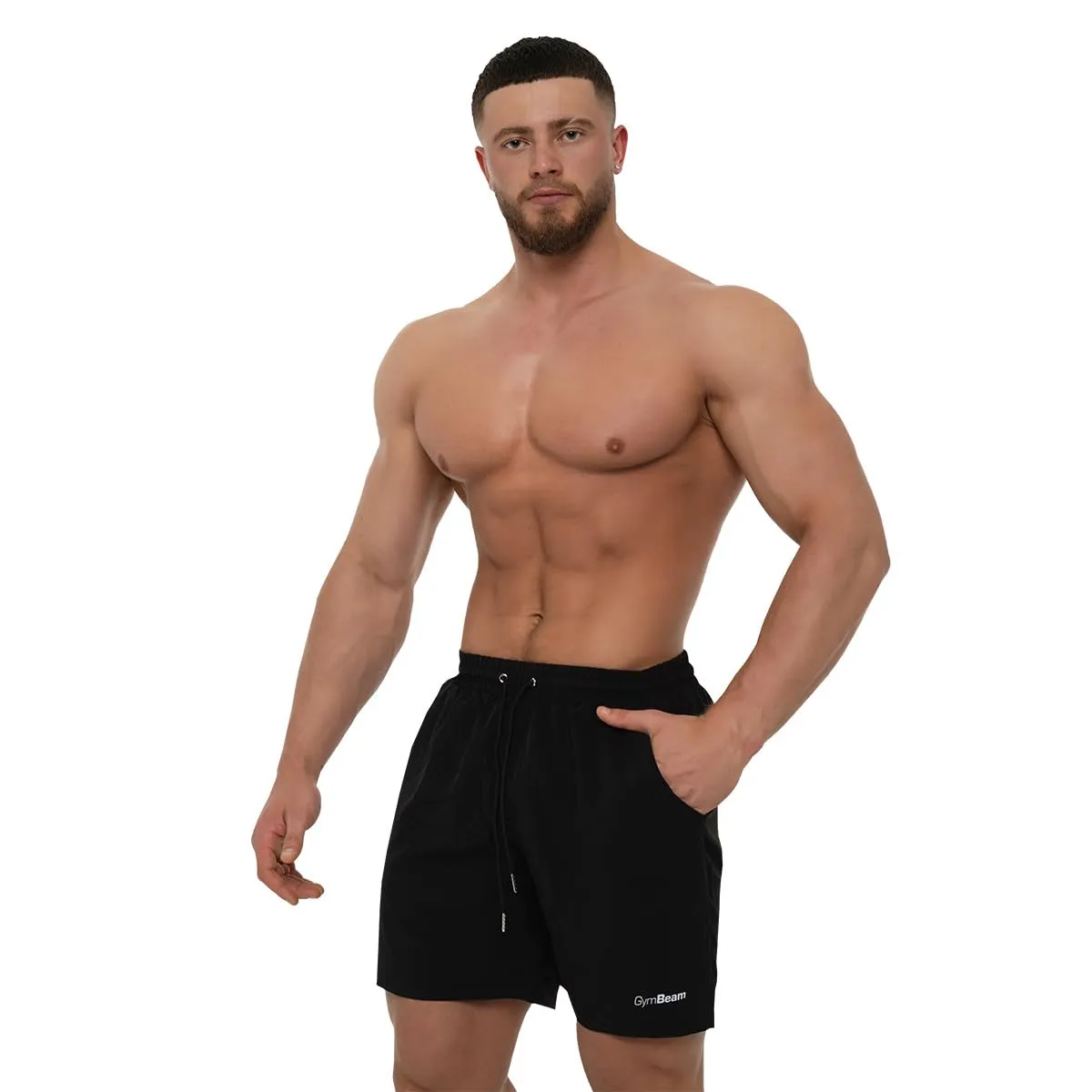 GymBeam Black costume da bagno uomo nero asciugatura rapida