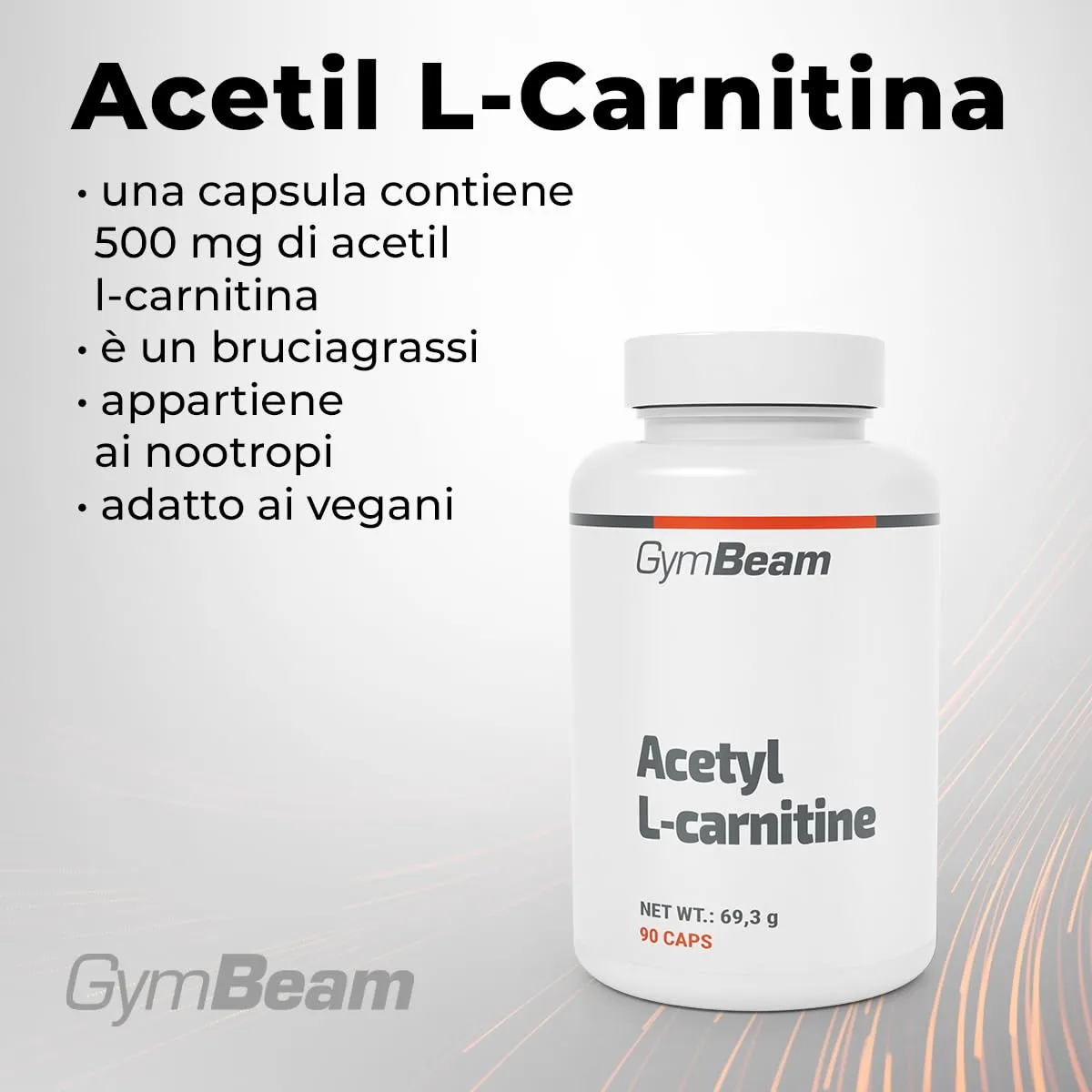 GymBeam Acetil L-Carnitina 500 mg capsule vegane