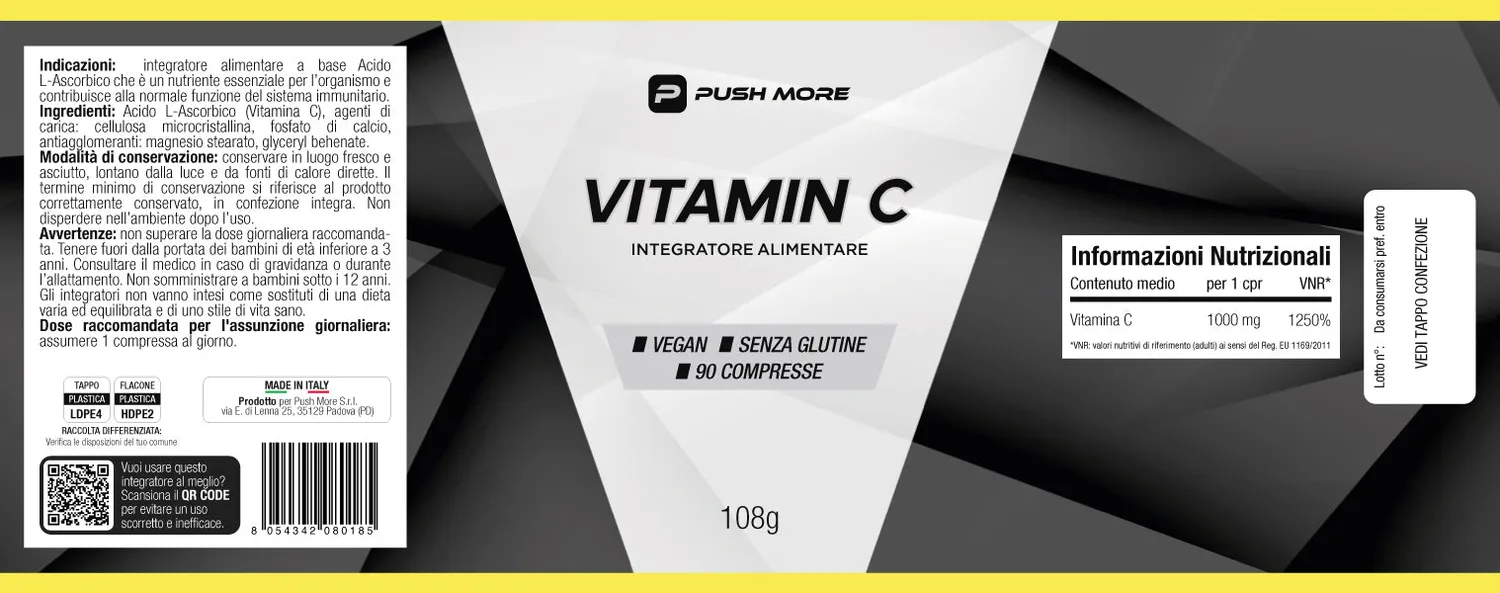 Push More Vitamin C integratore 90 compresse immunità