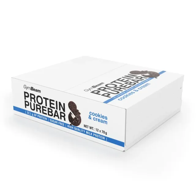 GymBeam PureBar barrette proteiche 12x70g cookies cream basso zucchero