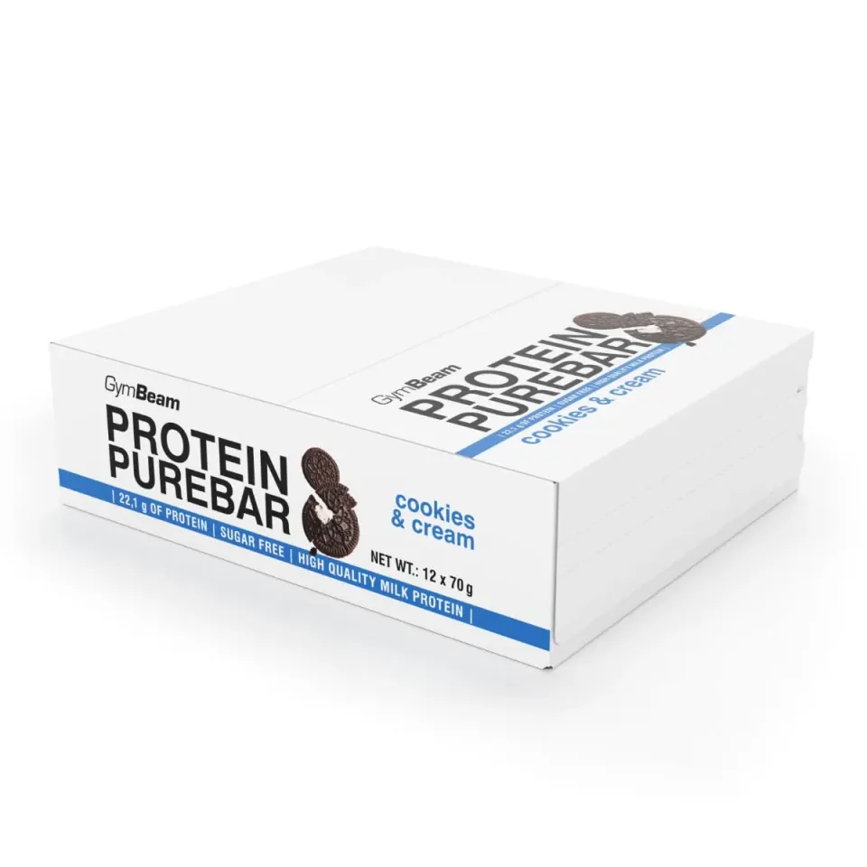 GymBeam PureBar barrette proteiche 12x70g cookies cream basso zucchero