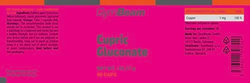 GymBeam Gluconato di Rame capsule 90 cps alta biodisponibilità