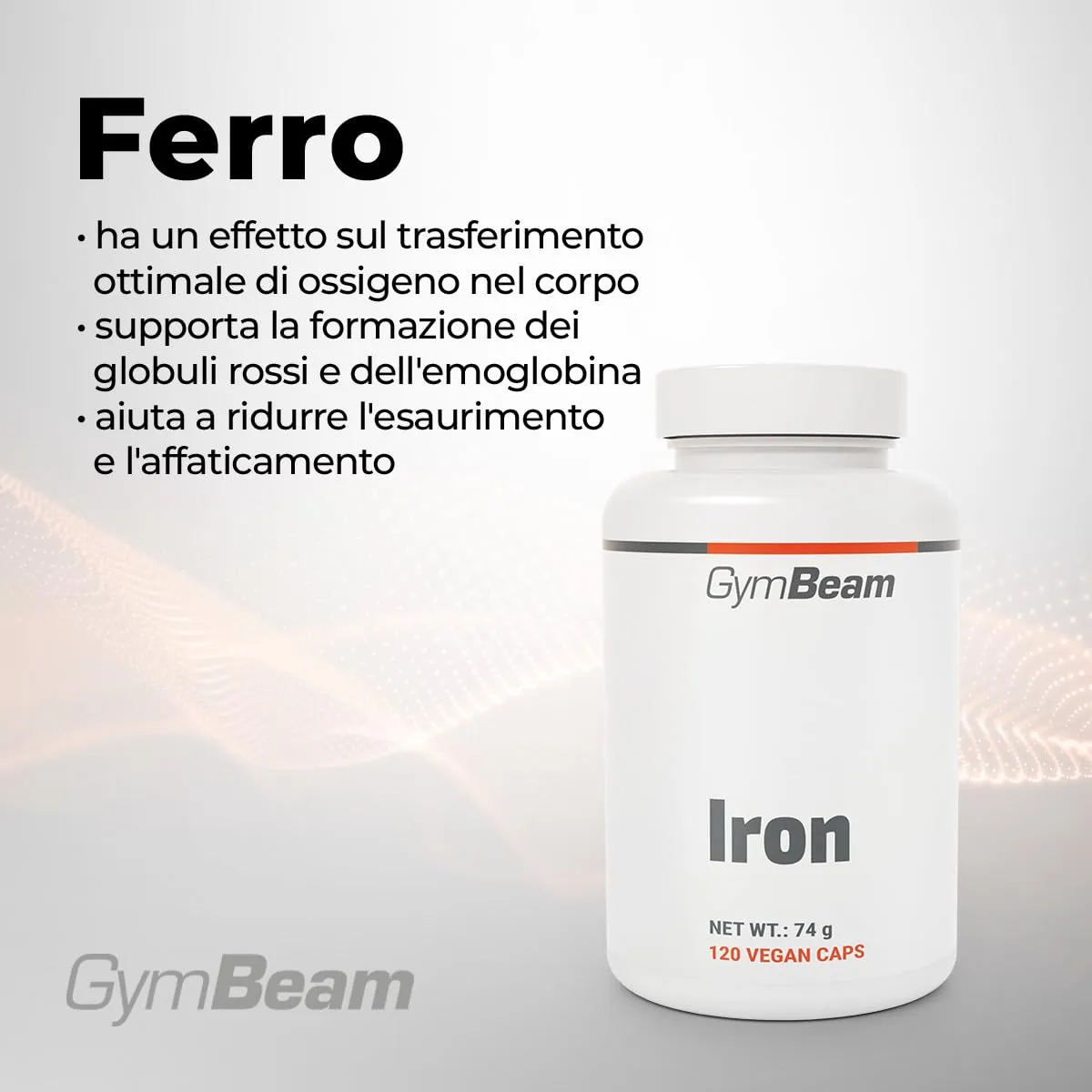 GymBeam Ferro Vegano capsule riduce stanchezza