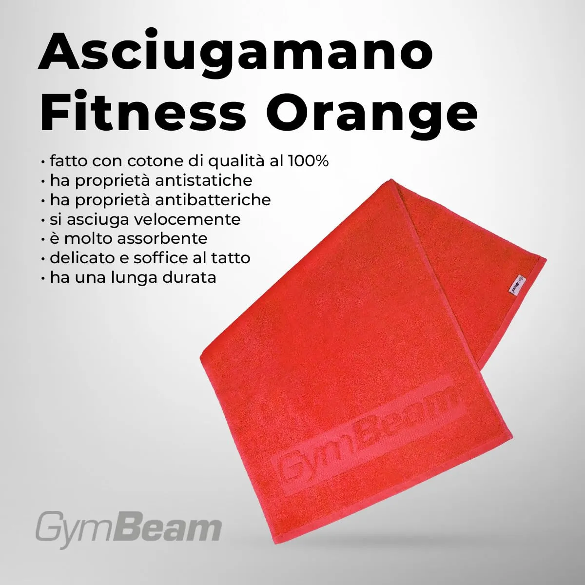 GymBeam Asciugamano Palestra 50x90 cm Arancione 100% Cotone