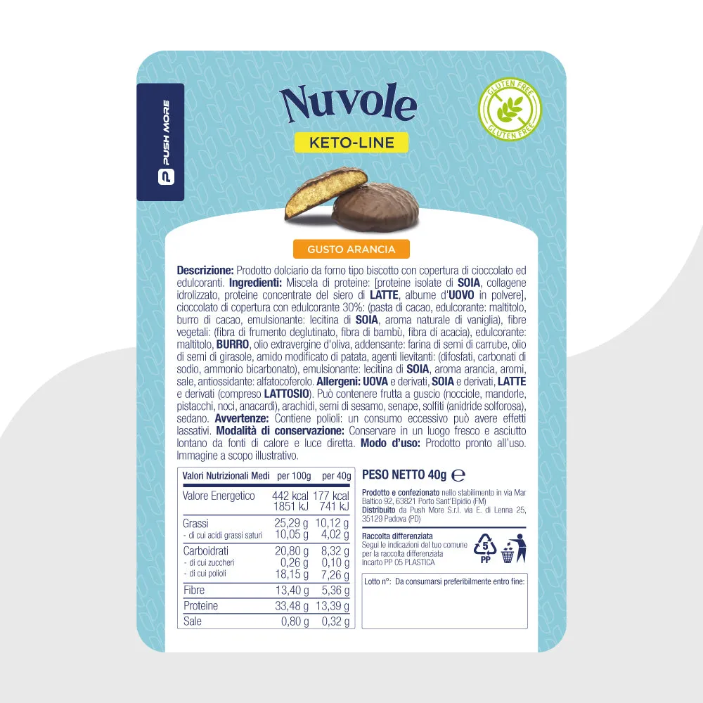 Push More RIV Nuvole Arancia Biscotti Proteici 40 g Low Carb