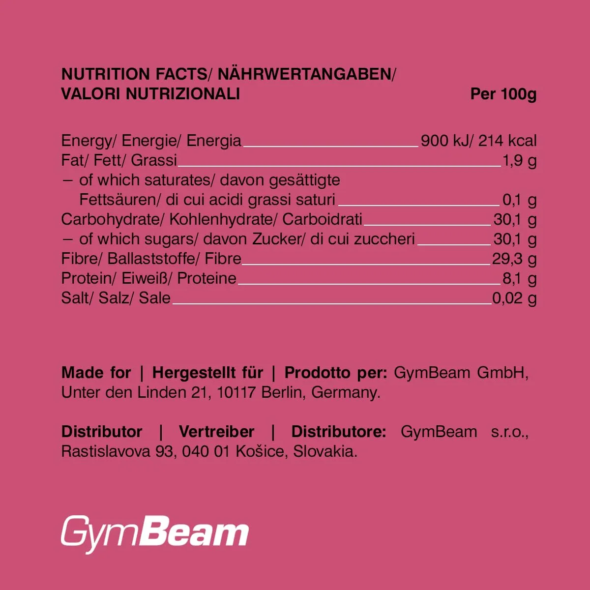 GymBeam Lamponi Liofilizzati frutta 100 g