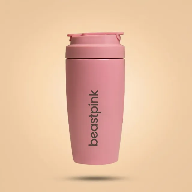 GymBeam BeastPink Tazza Termica con Cannuccia 500 ml Acciaio