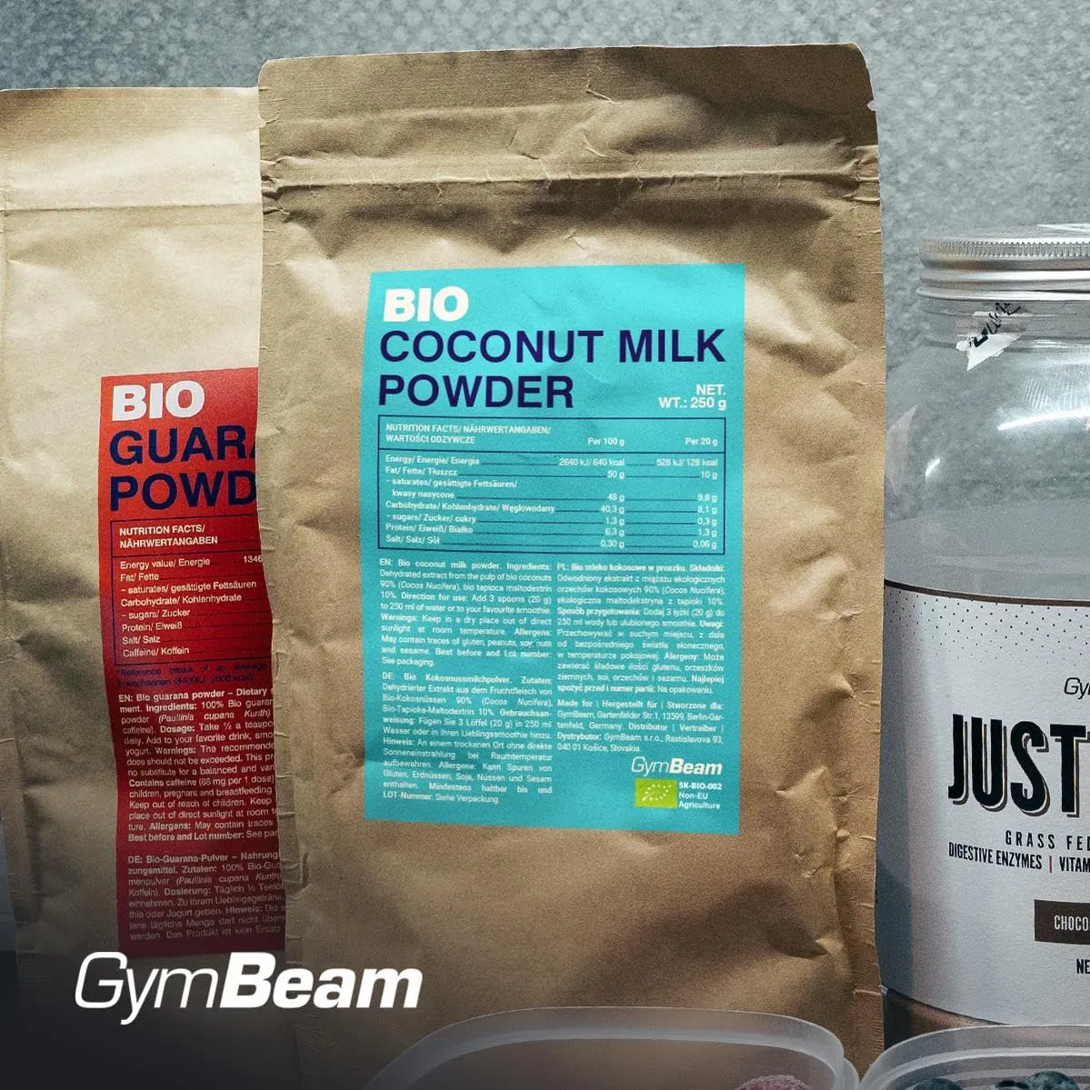 GymBeam Latte di Cocco BIO in polvere 250g senza zuccheri