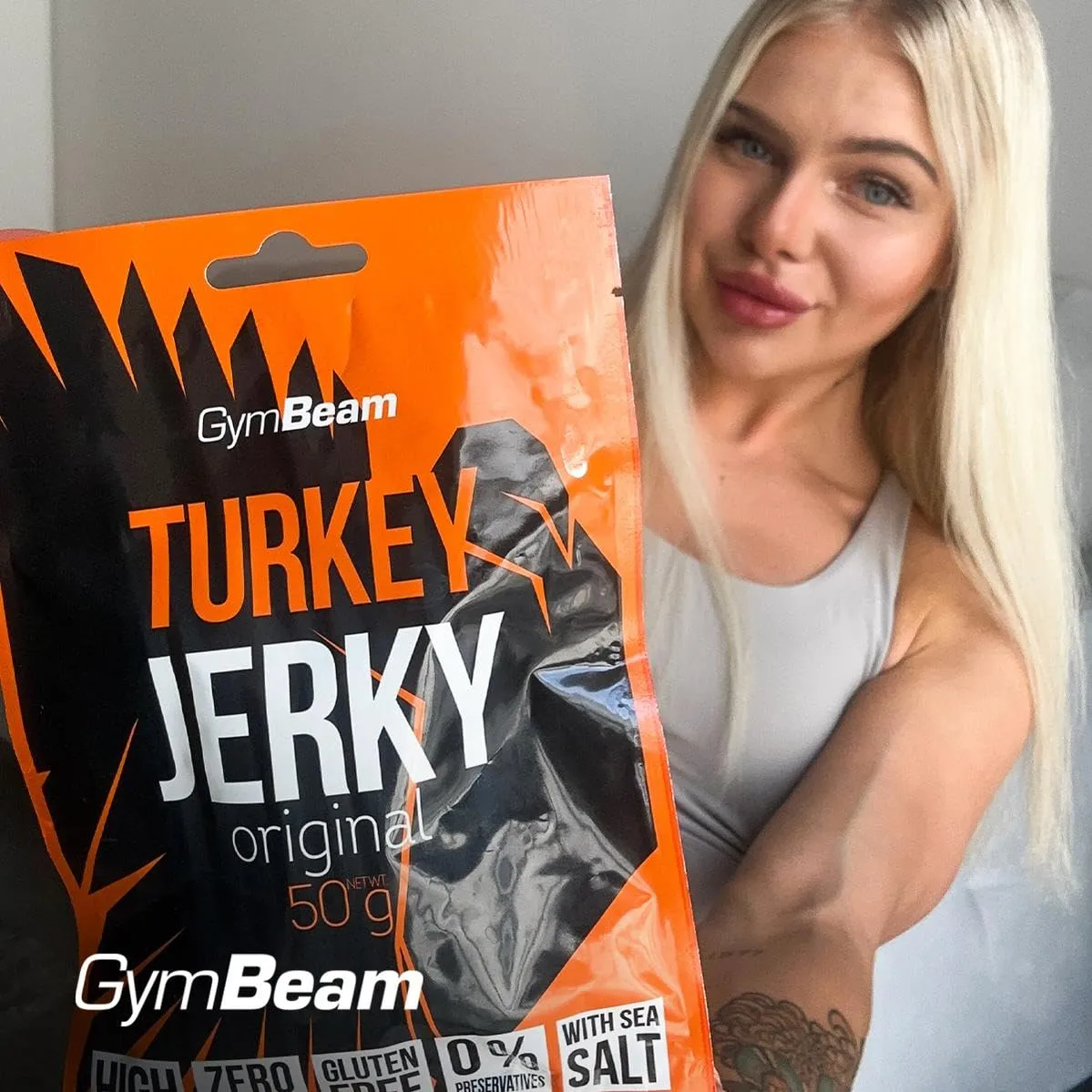 GymBeam Turkey Jerky carne tacchino 50g proteico
