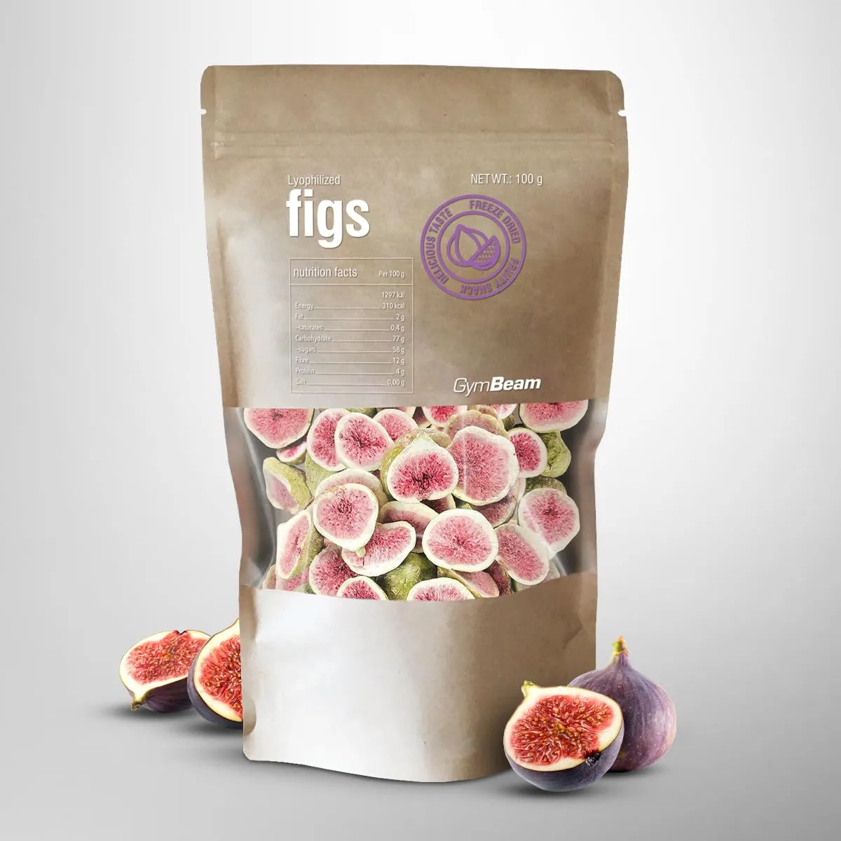 GymBeam Fichi Liofilizzati 100 g senza zuccheri aggiunti
