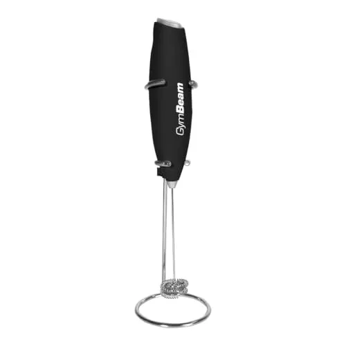 GymBeam Montalatte Portatile frullino 2 fruste con supporto
