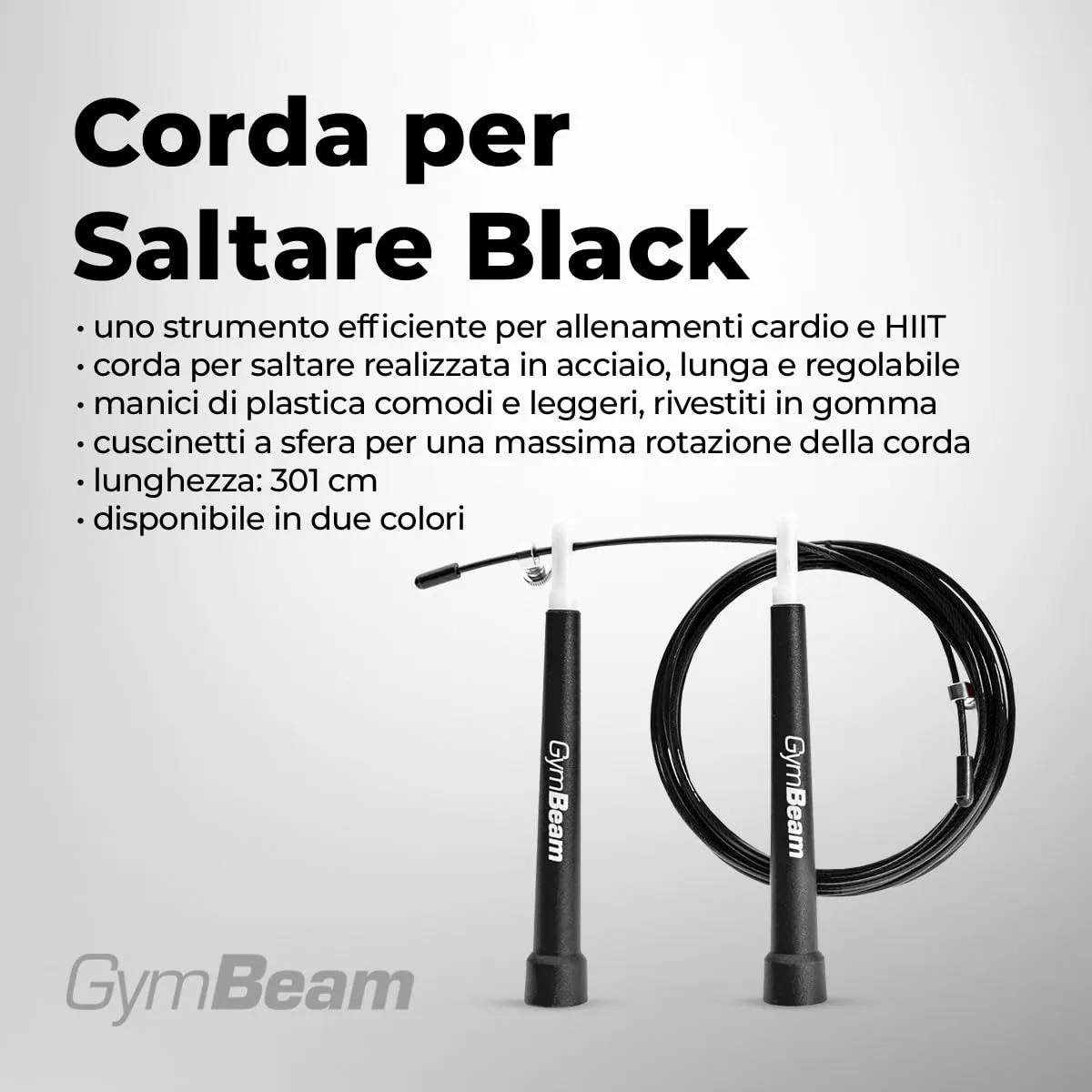 GymBeam Corda Saltare corda 301cm acciaio regolabile crossfit