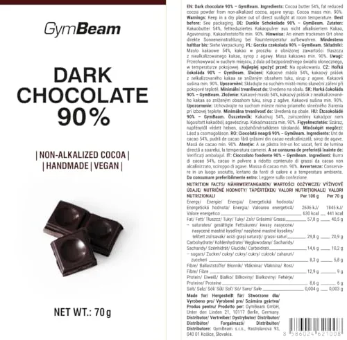 GymBeam Cioccolato Fondente 90% cioccolato 70 g