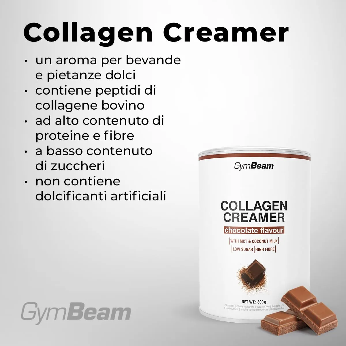 GymBeam Collagen Creamer Polvere 300 g Cioccolato