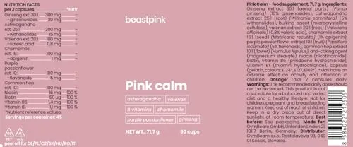GymBeam Pink Calm Capsule 90 Capsule Relax Sonno