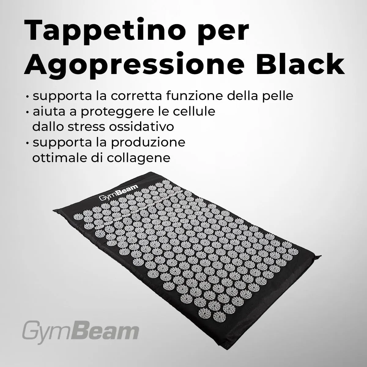 GymBeam Tappetino Agopressione Nero 230 Dischetti Rilassamento