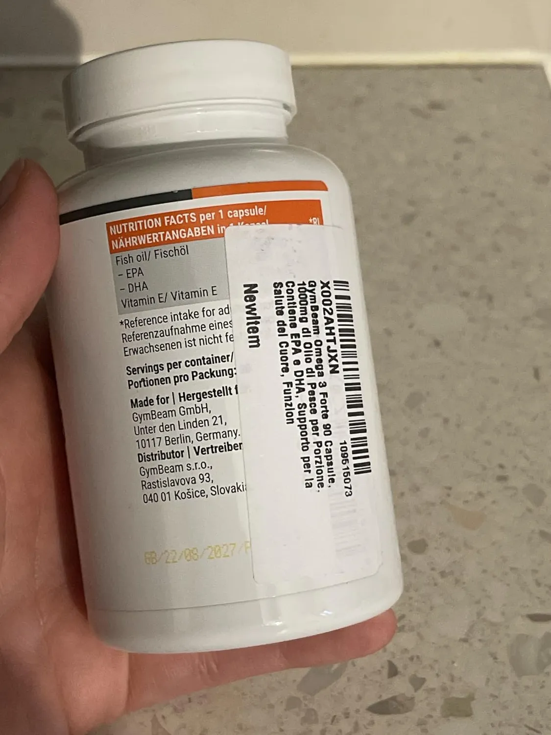 GymBeam Omega 3 Forte Capsule 90 cps Olio Pesce 1000 mg EPA DHA
