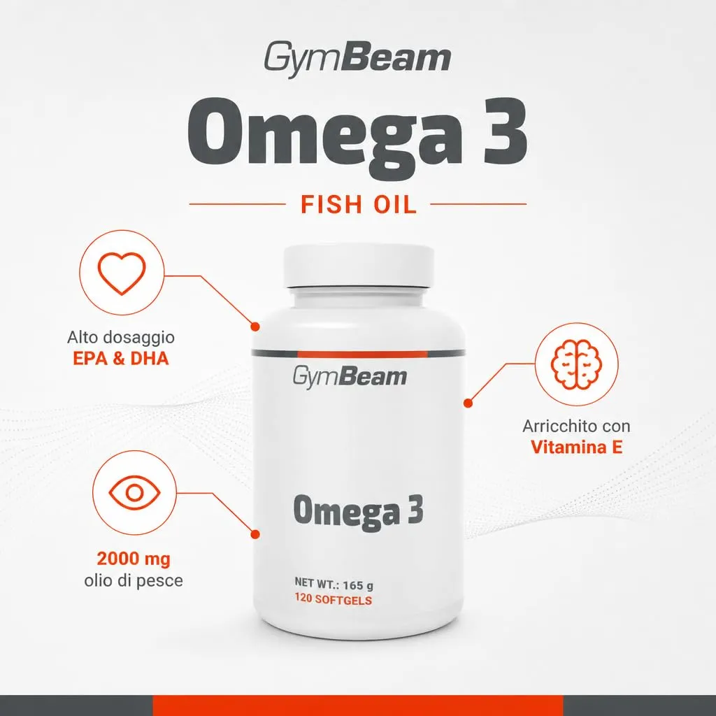 GymBeam Omega 3 integratore capsule 60 cps EPA DHA