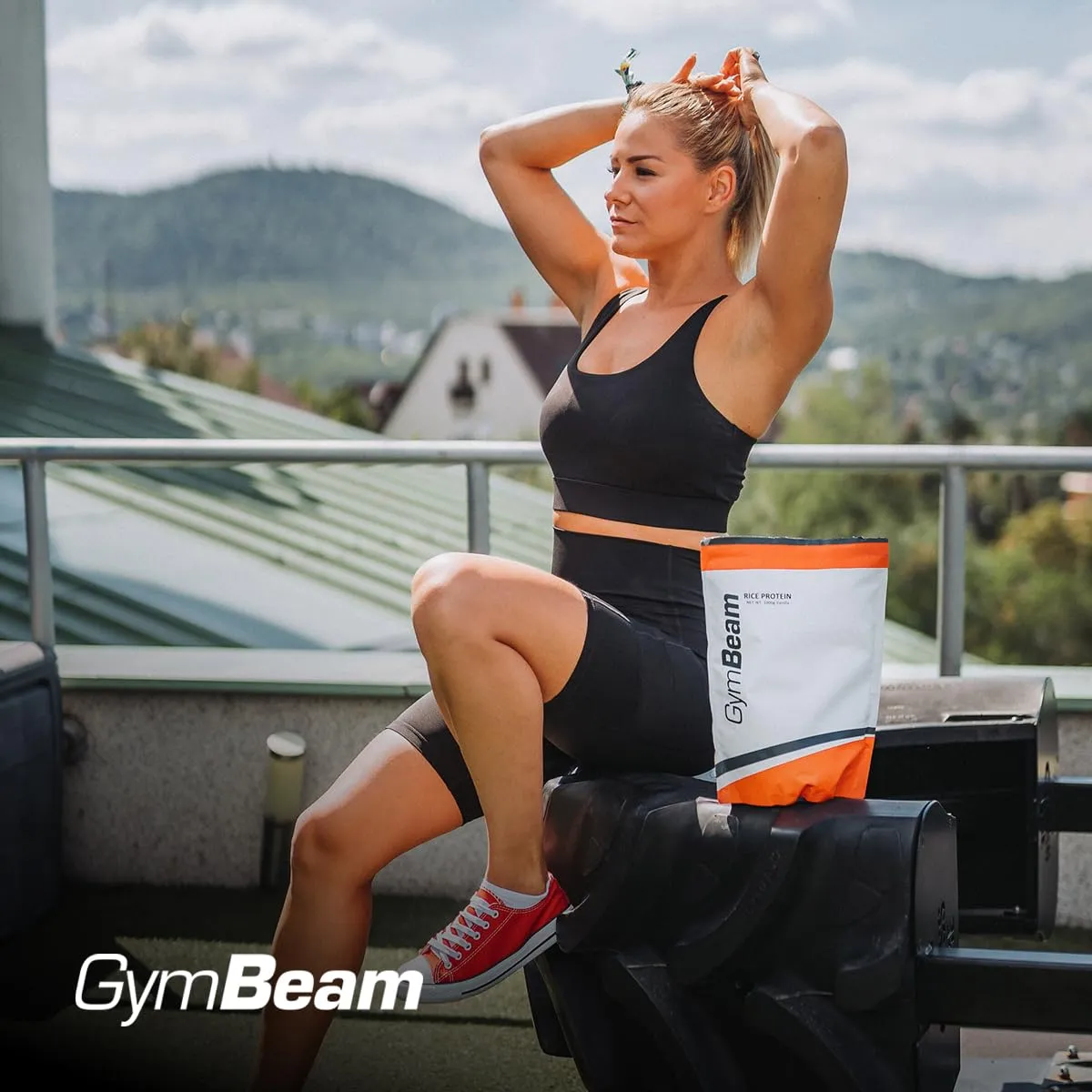 GymBeam Proteine di Riso 1000 g Cioccolato 79% Proteine