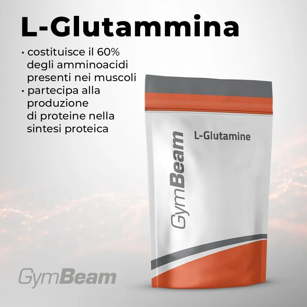 GymBeam L-Glutammina neutra 250 g fermentata pura
