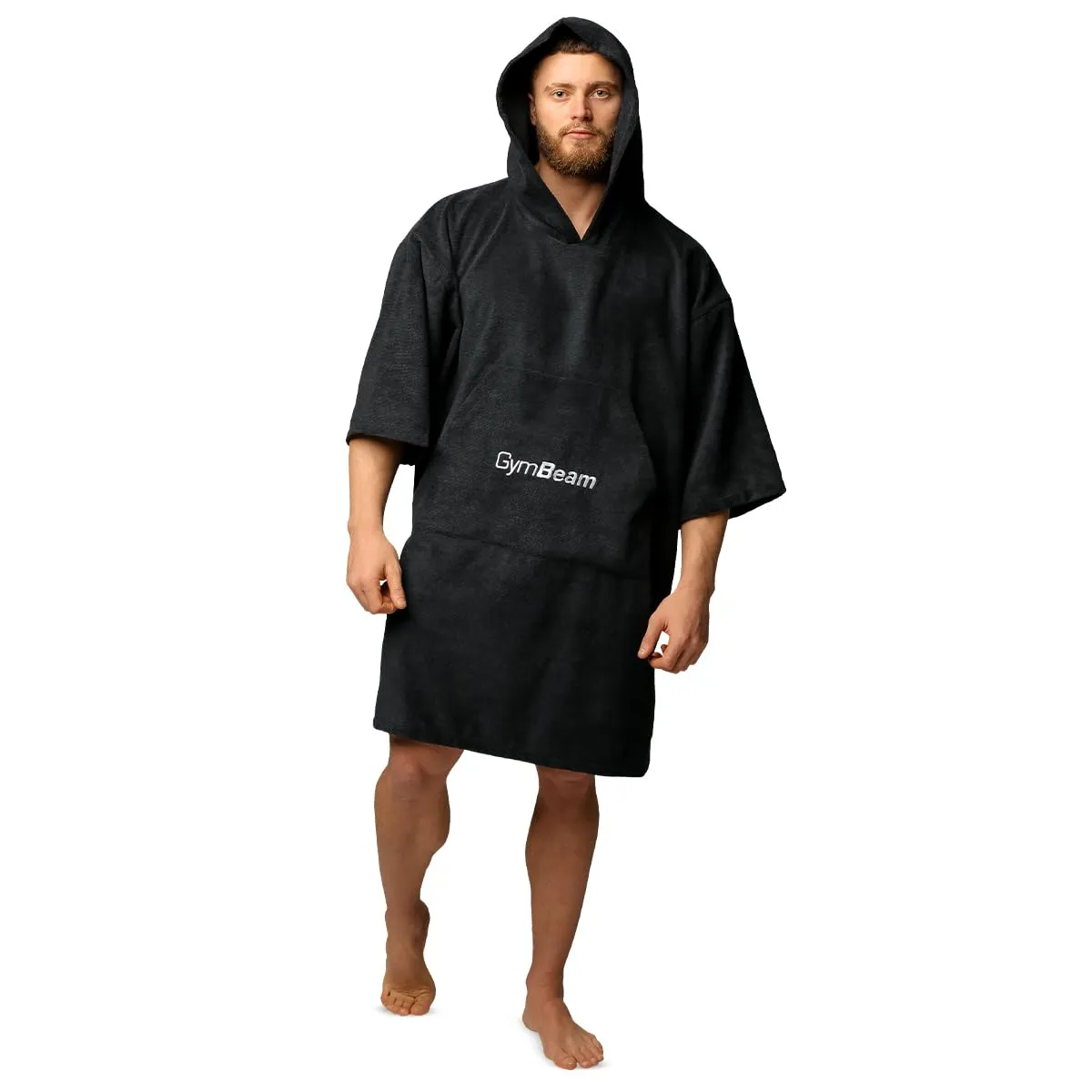 GymBeam Terry Towel poncho microfibra con cappuccio