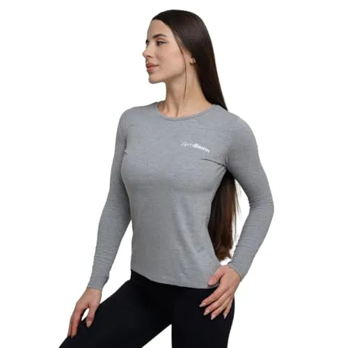 GymBeam T-Shirt Donna Maniche Lunghe L Grey cotone