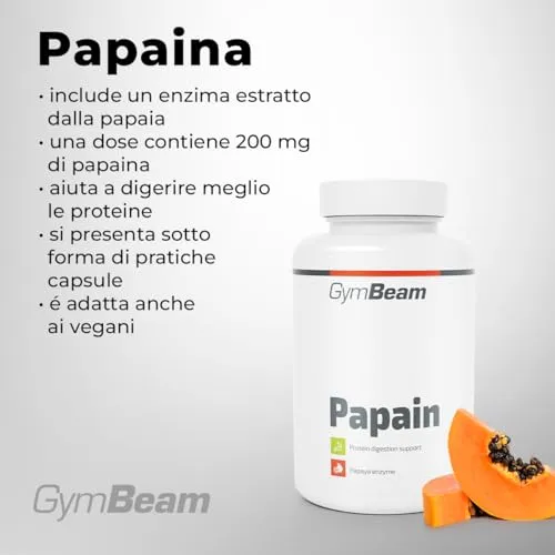 GymBeam Papaina 200 mg capsule 90 cps digestione proteine