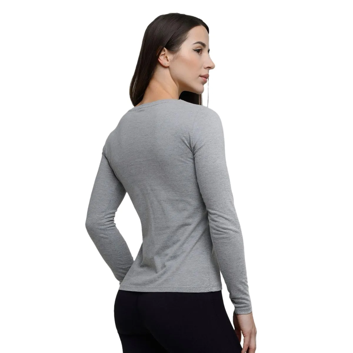 GymBeam T-Shirt Donna Maniche Lunghe L Grey cotone
