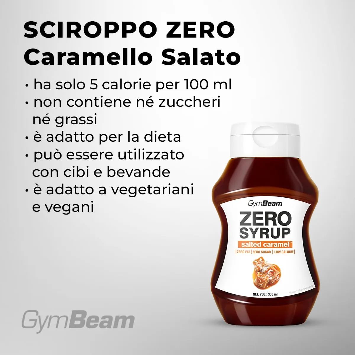 GymBeam Sciroppo Zero salted caramel 350 ml zero calorie