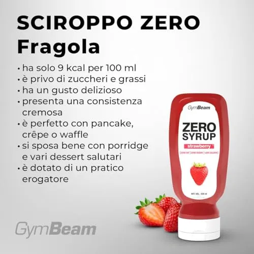 GymBeam Zero Sciroppo Fragola 6x320 ml Senza Zucchero