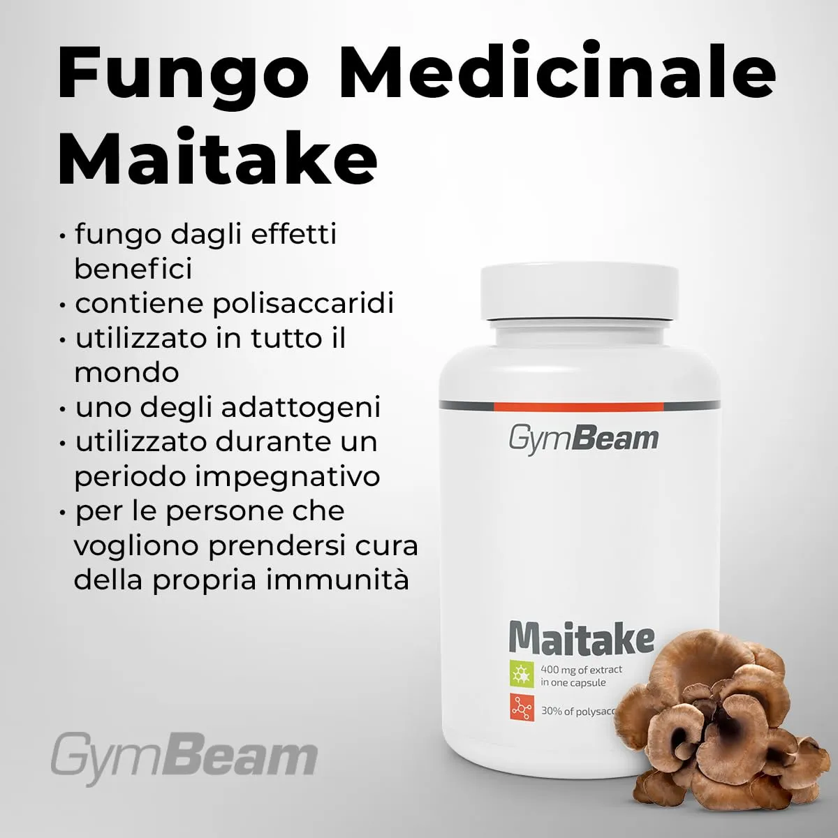 GymBeam Maitake Fungo capsule 90 cps 30% polisaccaridi