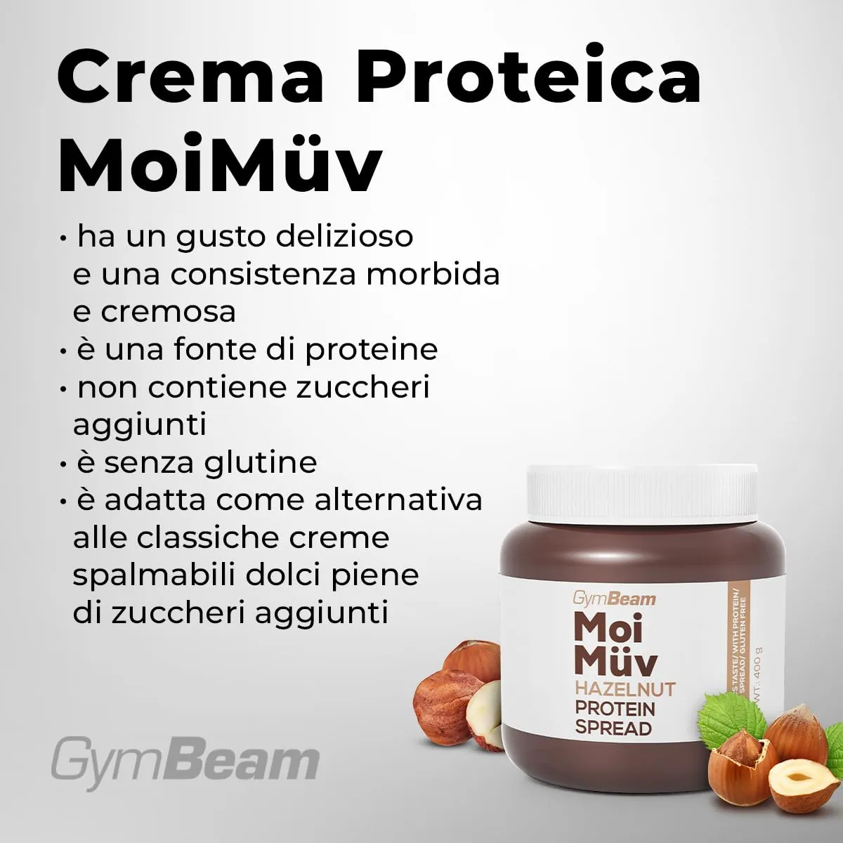 GymBeam MoiMüv Crema Proteica 400g dreamy hazelnut