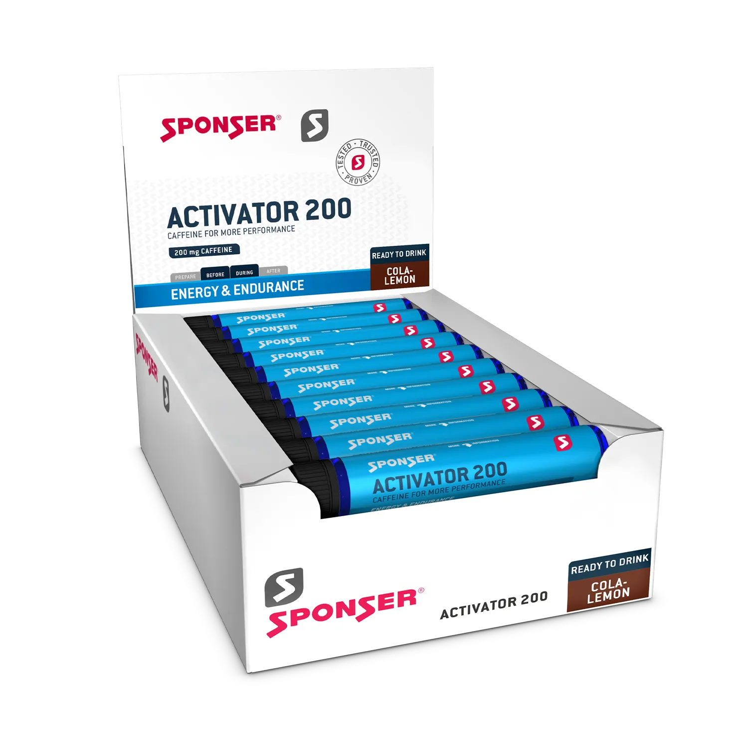 Sponser Activator 200 shot Cola-Lemon fiala 25 ml con caffeina