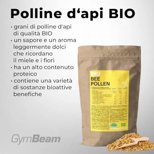 GymBeam Polline d'Api BIO granuli 100 g superfood proteico