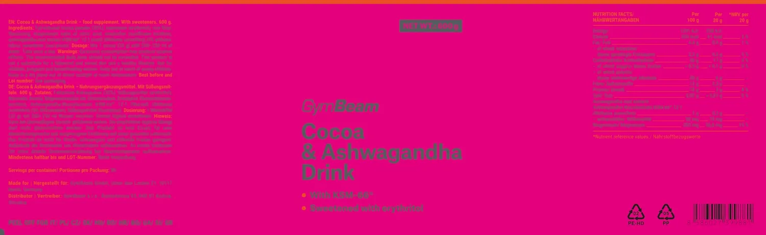 GymBeam Cacao Ashwagandha bevanda cacao KSM-66