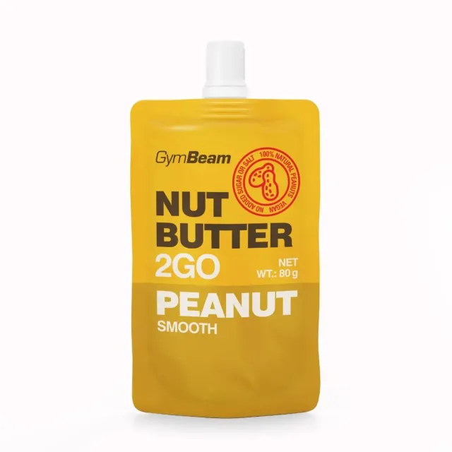 GymBeam 2GO Burro di Arachidi Squeeze 15x80 g