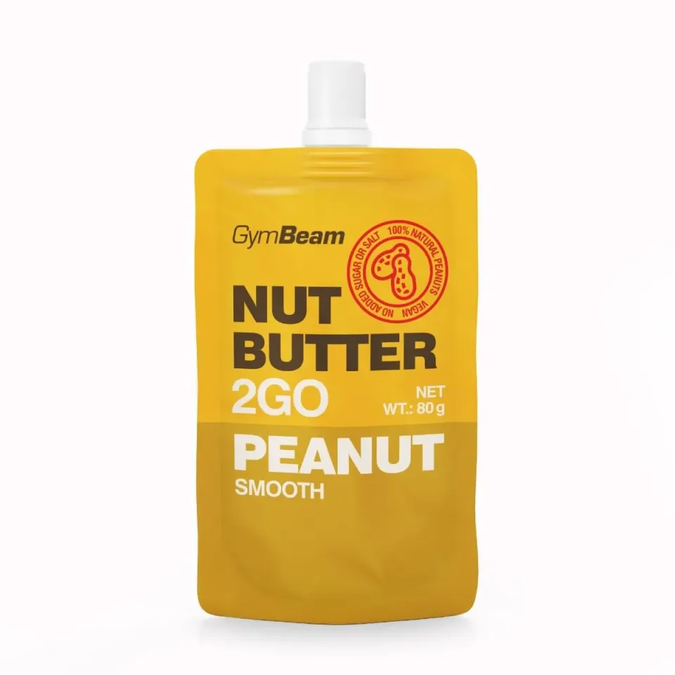 GymBeam 2GO Burro di Arachidi Squeeze 15x80 g