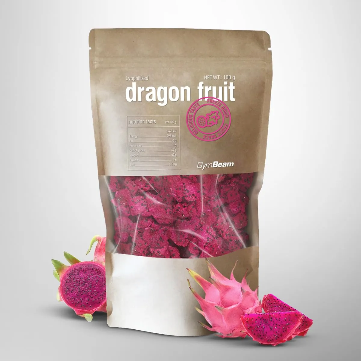 GymBeam Dragon Fruit Liofilizzato 100 g Croccante